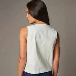 Veste brodée sans manches