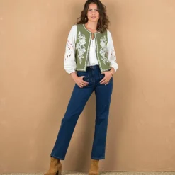 Veste brodée sans manches