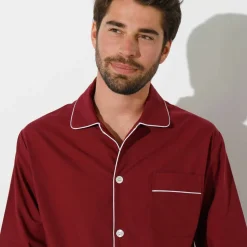 Veste de pyjama popeline boutonnée