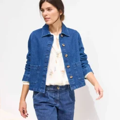 Veste en jean boutonnée, style worker