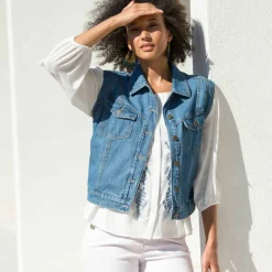 Veste en jean, sans manches