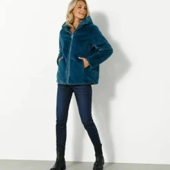 Veste fausse fourrure réversible en doudoune