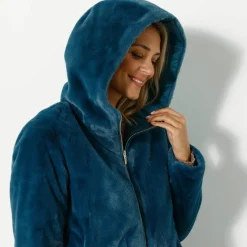 Veste fausse fourrure réversible en doudoune