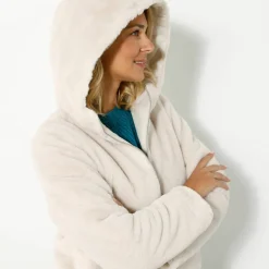 Veste fausse fourrure réversible en doudoune