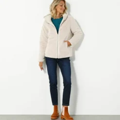 Veste fausse fourrure réversible en doudoune