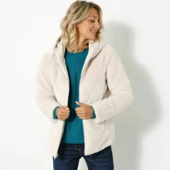 Veste fausse fourrure réversible en doudoune
