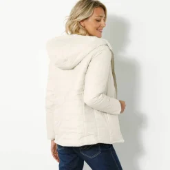 Veste fausse fourrure réversible en doudoune