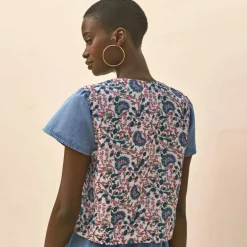 Veste imprimée en gaze de coton