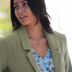 Veste manches 3/4, crêpe fluide