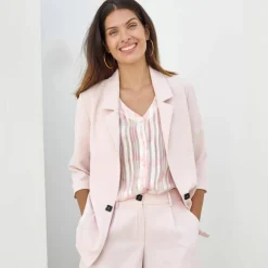 Veste manches 3/4, crêpe fluide