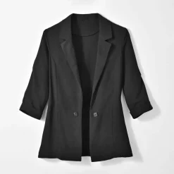Veste manches 3/4, crêpe fluide