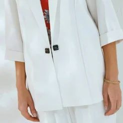 Veste manches 3/4, crêpe fluide