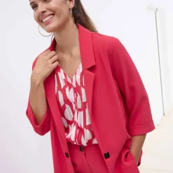 Veste manches 3/4, crêpe fluide