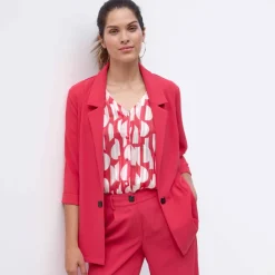 Veste manches 3/4, crêpe fluide