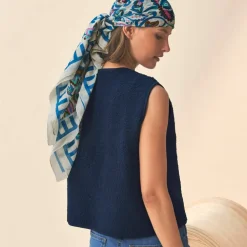 Veste sans manches, maille bouclette