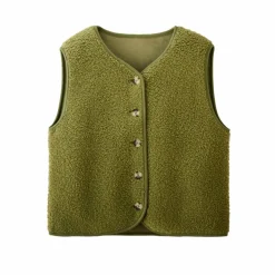 Veste sans manches, maille bouclette