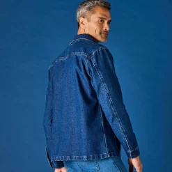 Veste worker boutonnée 3 poches jean coton