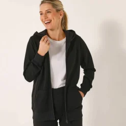 Veste zippée à capuche, molleton gratté