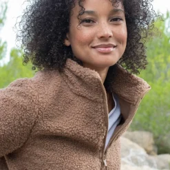 Veste zippée maille bouclette