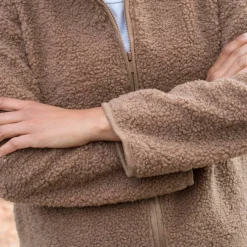 Veste zippée maille bouclette