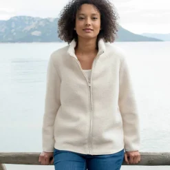 Veste zippée maille bouclette