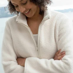 Veste zippée maille bouclette
