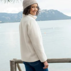 Veste zippée maille bouclette
