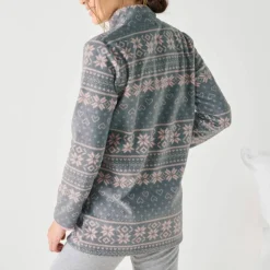 Veste zippée maille polaire imprimée
