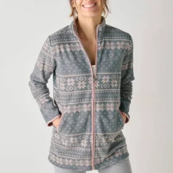 Veste zippée maille polaire imprimée