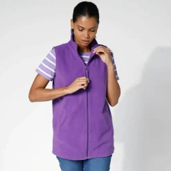 Veste zippée maille polaire, sans manches