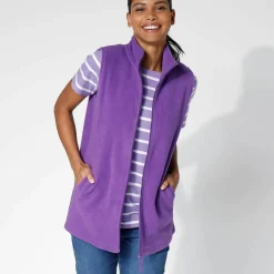Veste zippée maille polaire, sans manches