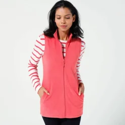 Veste zippée maille polaire, sans manches