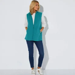 Veste zippée maille polaire, sans manches