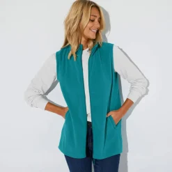 Veste zippée maille polaire, sans manches